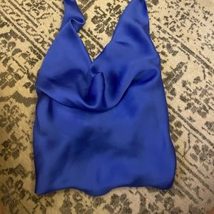 Blue silk like zara top